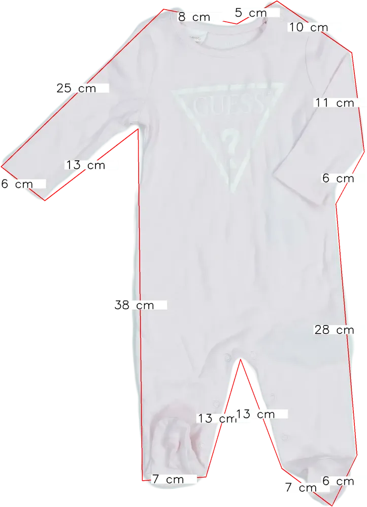 Rózsaszín Guess Hosszú ujjú rugdalózó EU 62 / UK 0-3 hónap / US 0-3 hónap