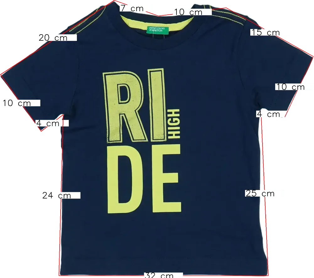 Kék Benetton Póló EU 92 / UK 2 év / US 2T