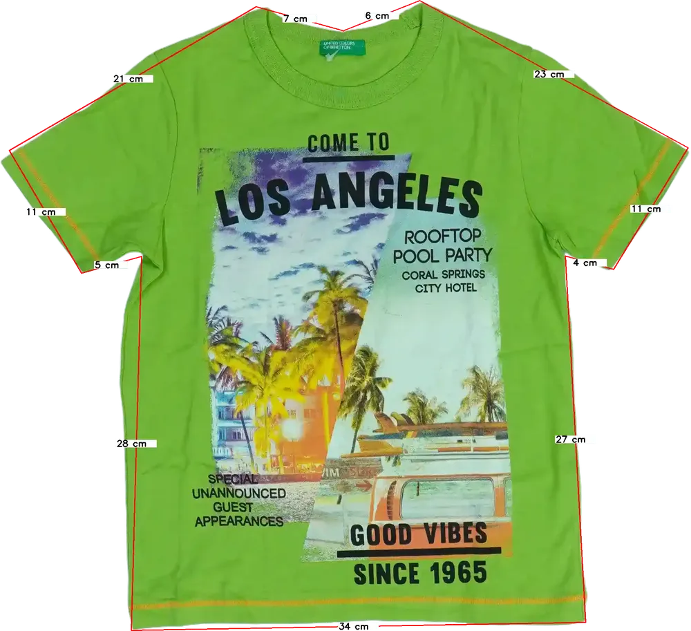 Zöld Benetton Póló EU 110 / UK 5 év / US 5 év/XS