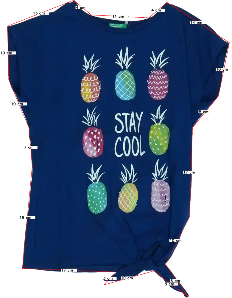 Kék Benetton Póló EU 128 / UK 8 év / US 8 év/M