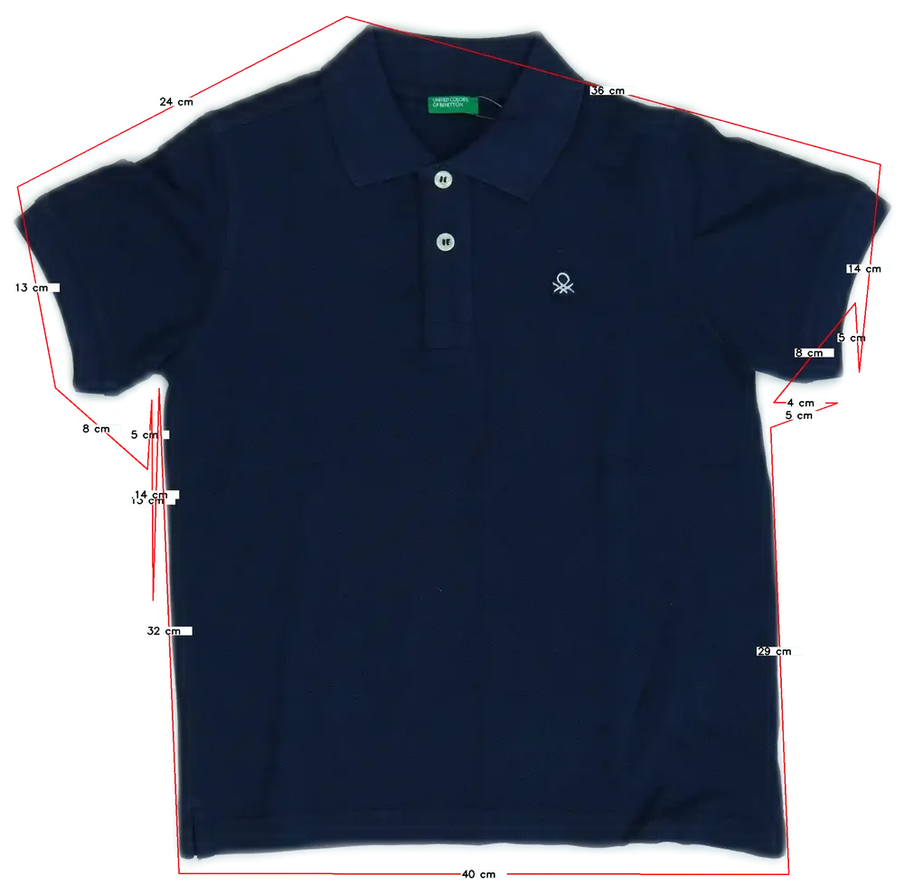 Kék Benetton Galléros póló EU 128 / UK 8 év / US 8 év/M