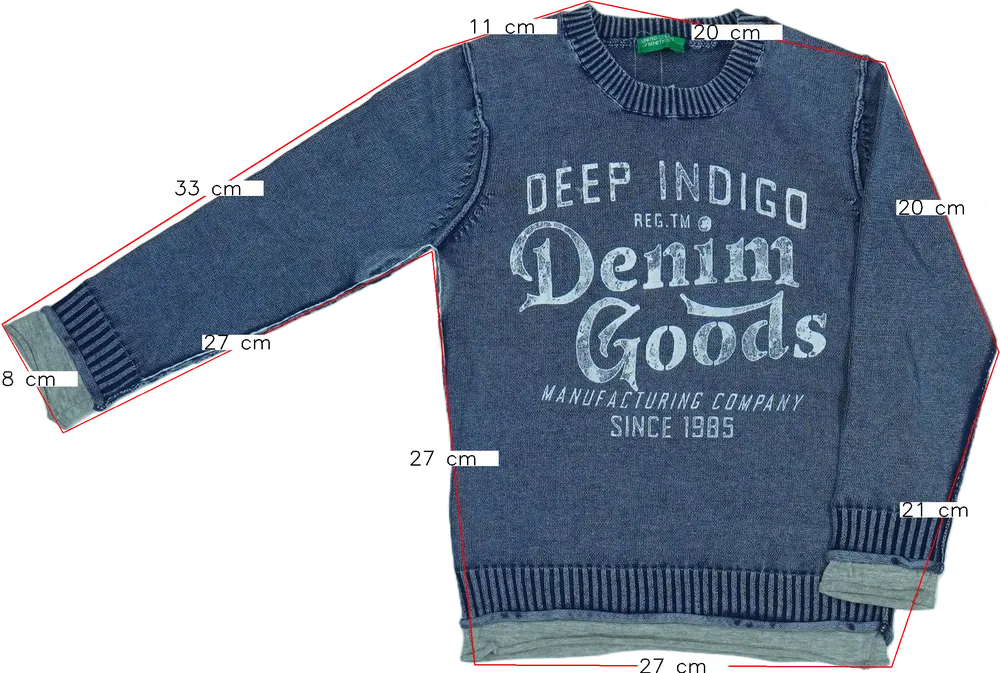 Kék Benetton Pulóver EU 92 / UK 2 év / US 2T