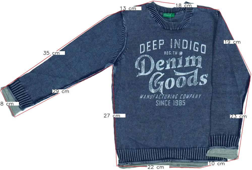 Kék Benetton Pulóver EU 104 / UK 4 év / US 4T/XS