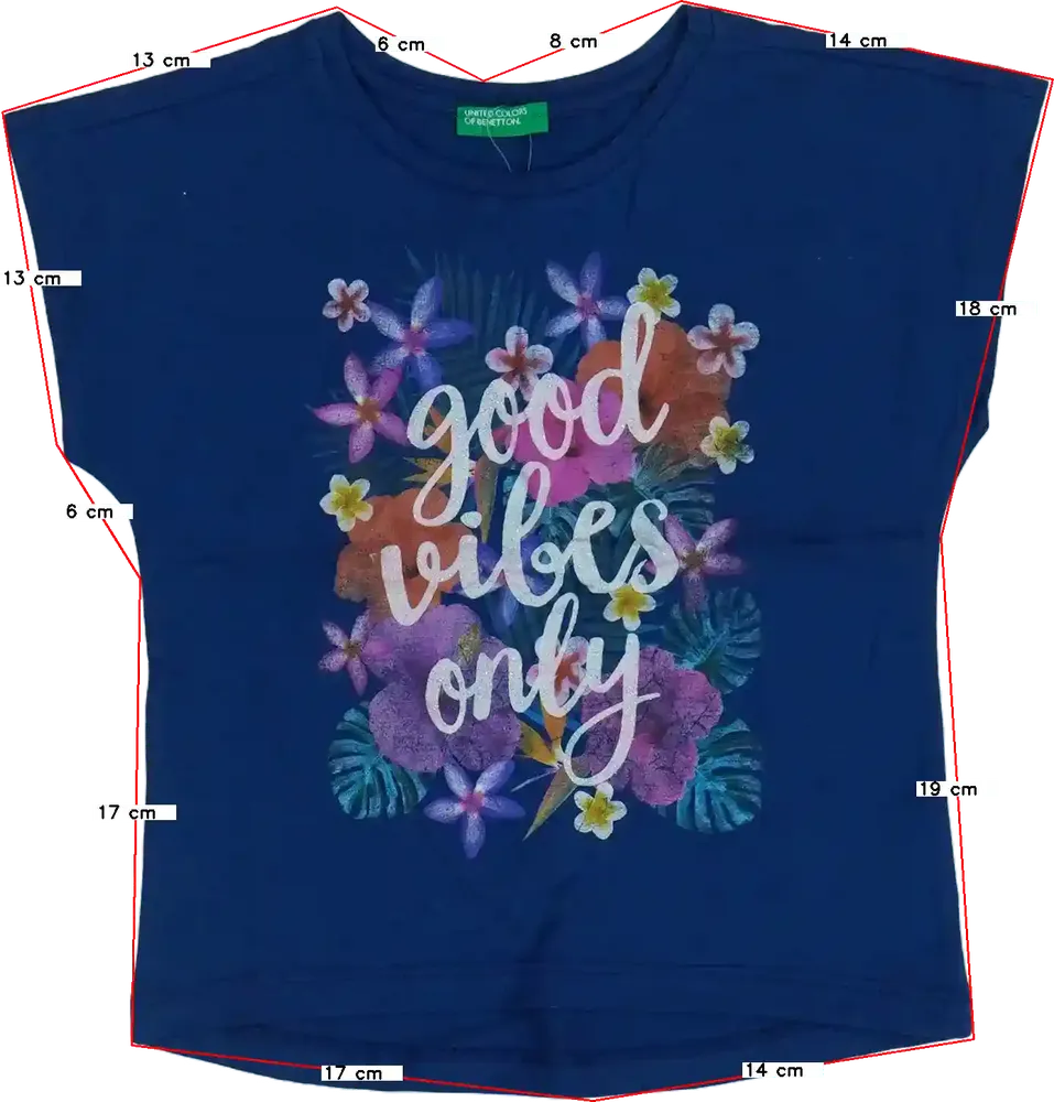 Kék Benetton Póló EU 92 / UK 2 év / US 2T