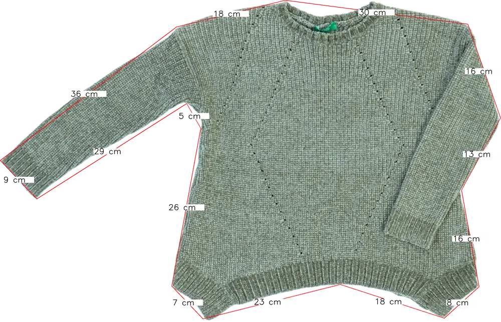 Zöld Benetton Kötött pulcsi EU 128 / UK 8 év / US 8 év/M