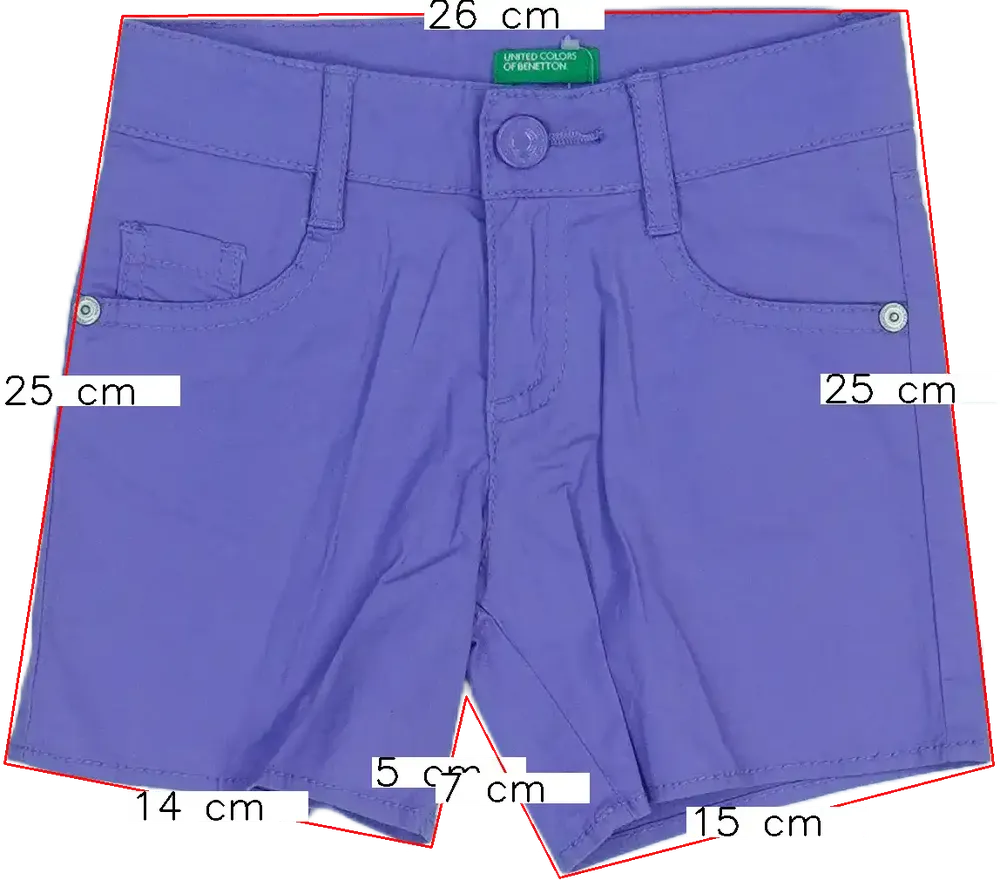 Lila Benetton Rövidnadrág EU 92 / UK 2 év / US 2T