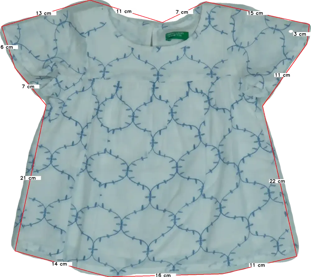 Fehér Benetton Blúz EU 86 / UK 12-18 hónap / US 18 hónap