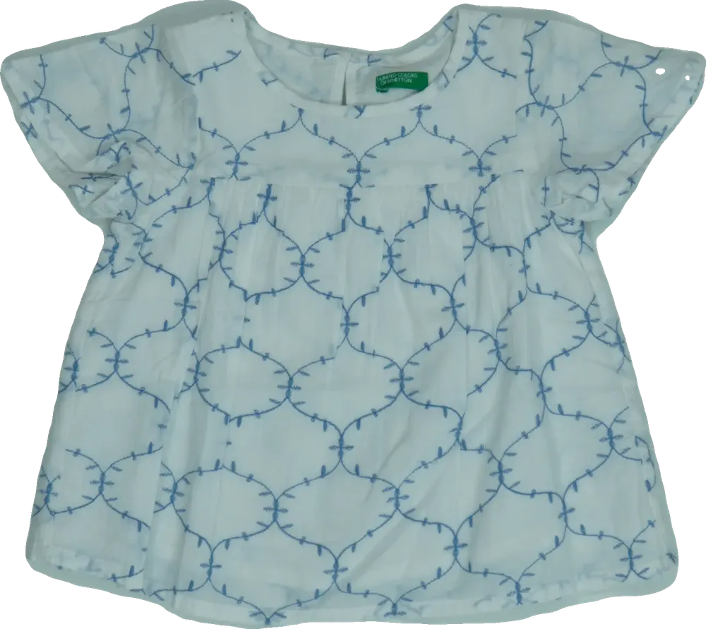 Fehér Benetton Blúz EU 86 / UK 12-18 hónap / US 18 hónap