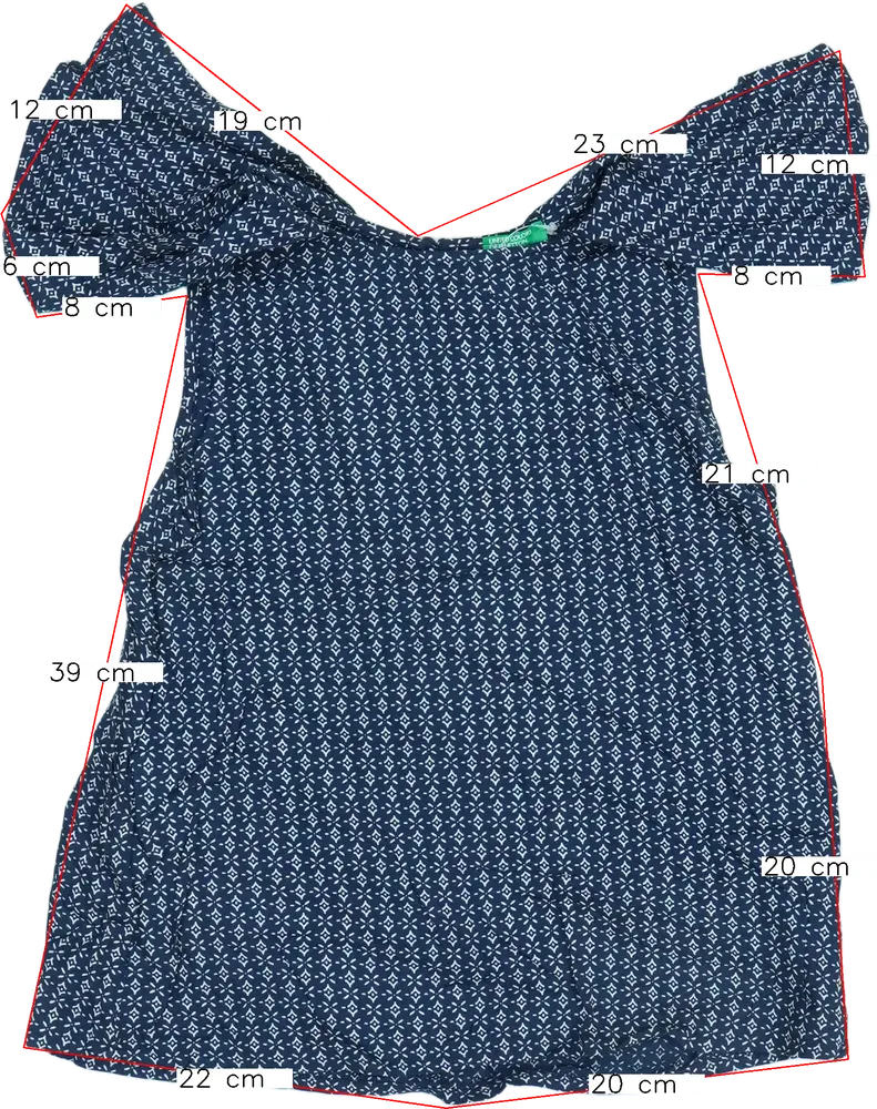 Kék Benetton Blúz EU 128 / UK 8 év / US 8 év/M