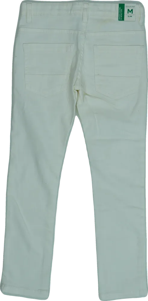 Fehér Benetton Farmernadrág EU 128 / UK 8 év / US 8 év/M