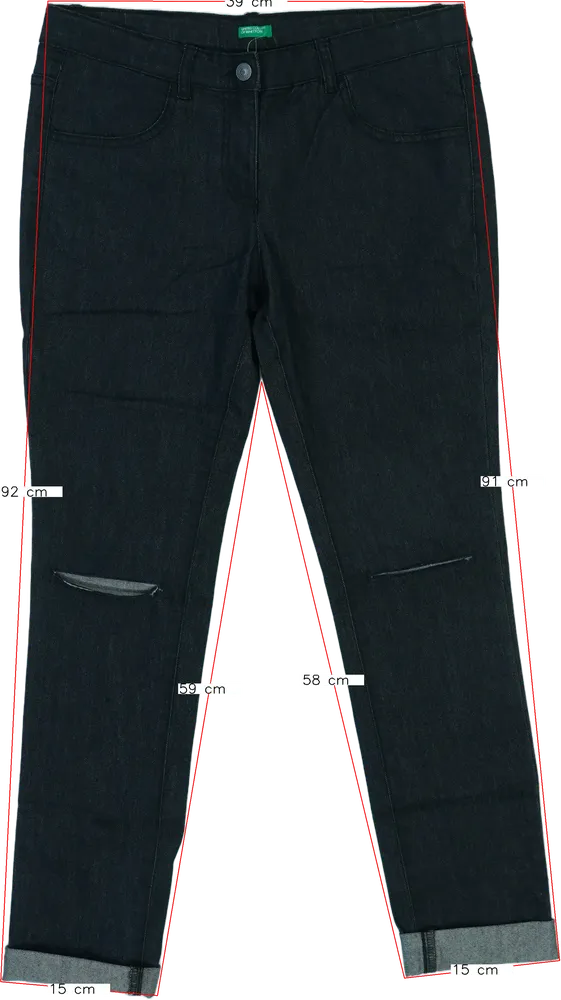 Fekete Benetton Farmernadrág EU 170 / UK 15 év / US XL
