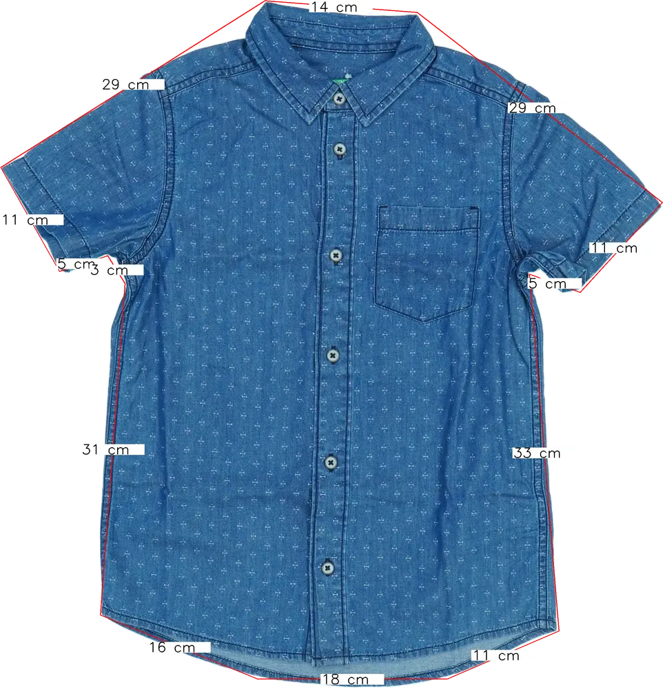 Kék Benetton Ing EU 134 / UK 9 év / US 9 év/L