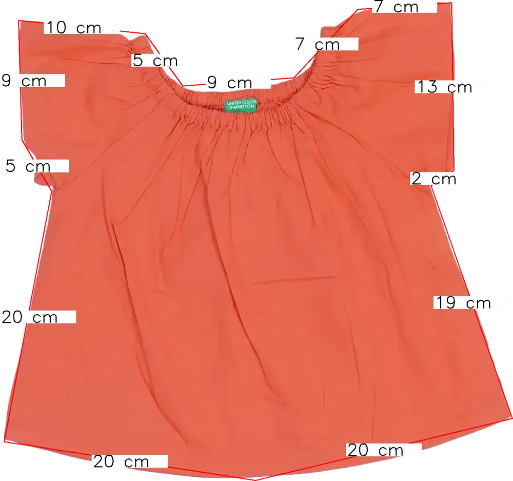 Piros Benetton Blúz EU 86 / UK 12-18 hónap / US 18 hónap