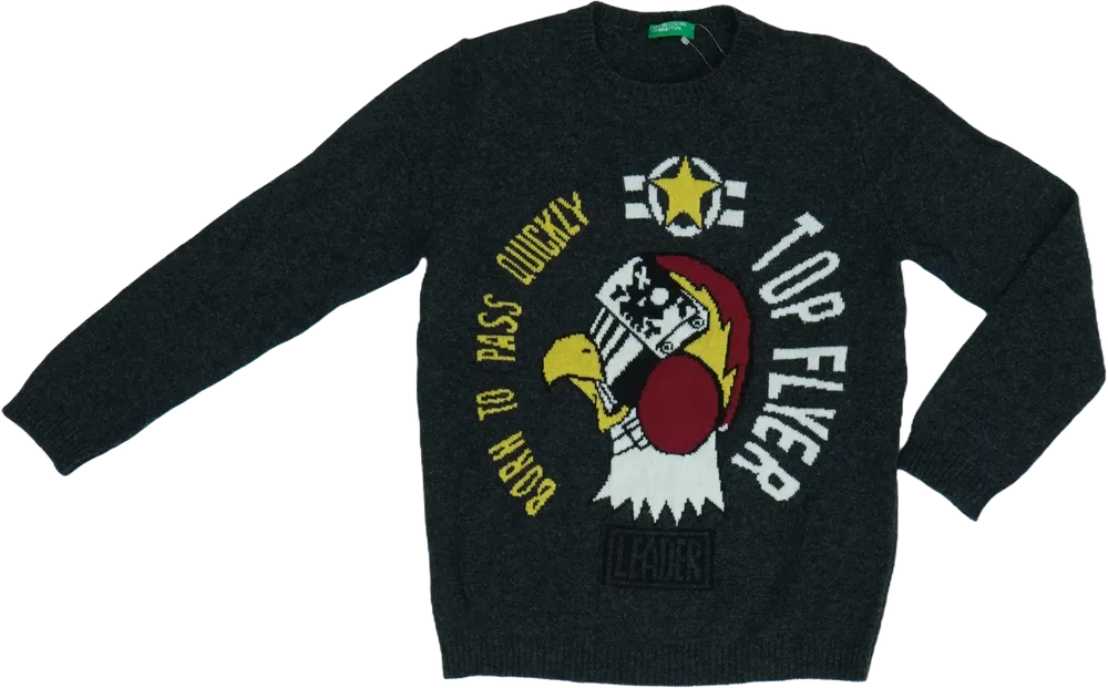 Szürke Benetton Kötött pulcsi EU 110 / UK 5 év / US 5 év/XS