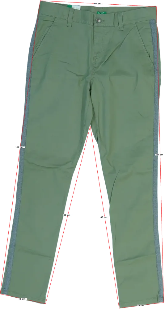 Zöld Benetton Hosszúnadrág EU 164 / UK 14 év / US 14 év/XL