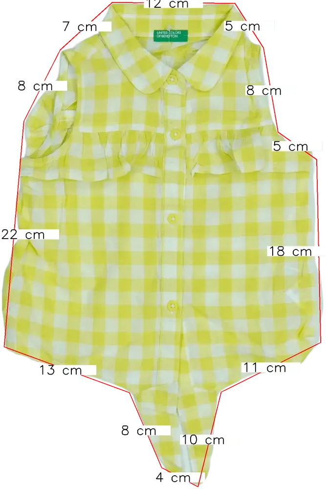 Sárga Benetton Blúz EU 92 / UK 2 év / US 2T