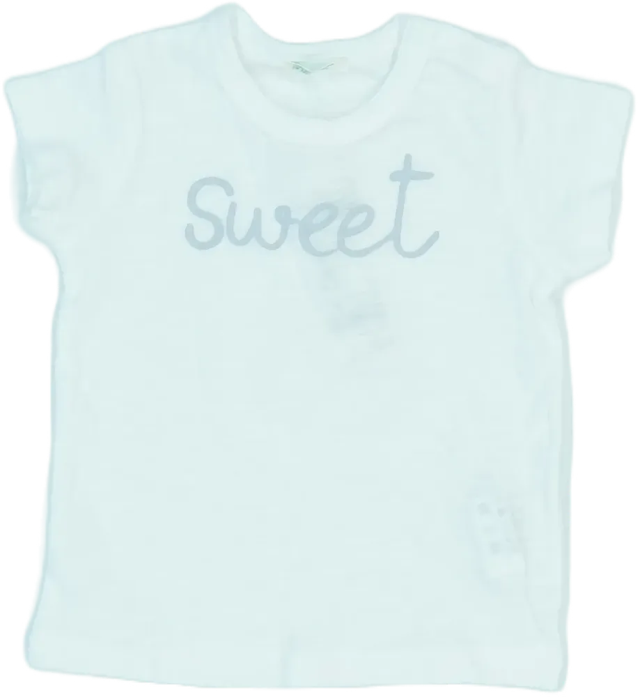 Fehér Benetton Póló EU 62 / UK 0-3 hónap / US 0-3 hónap