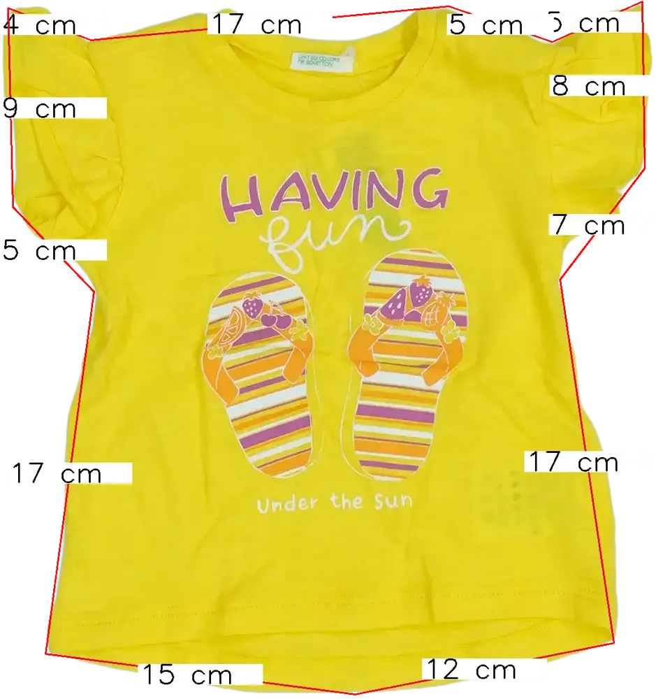 Sárga Benetton Póló EU 68 / UK 3-6 hónap / US 3-6 hónap