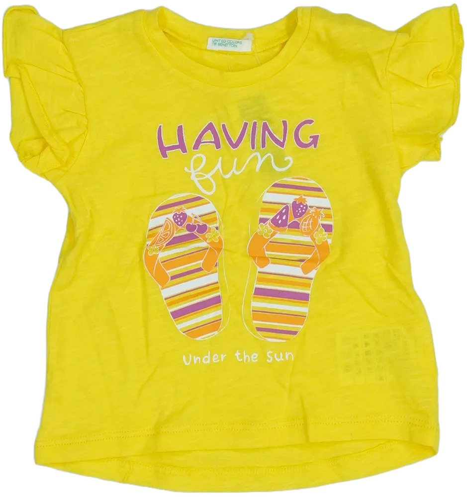 Sárga Benetton Póló EU 68 / UK 3-6 hónap / US 3-6 hónap