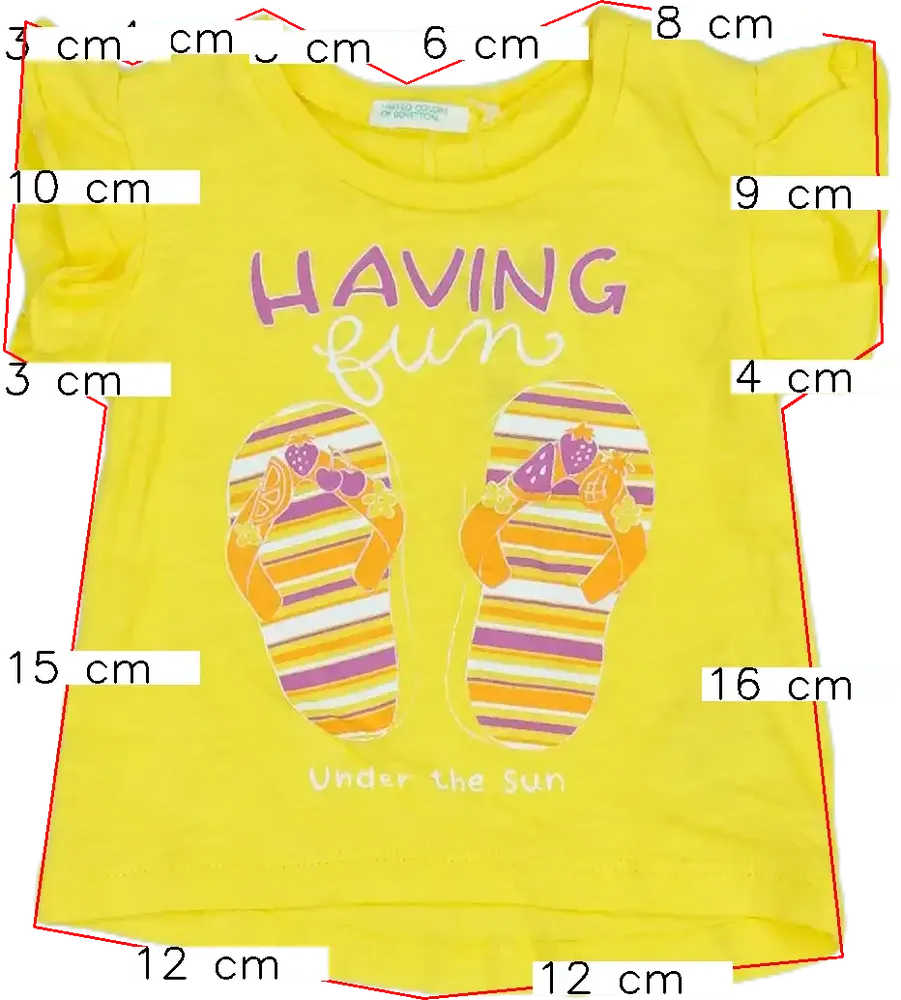 Sárga Benetton Póló EU 56 / UK Újszülött / US Újszülött