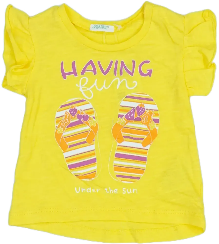 Sárga Benetton Póló EU 56 / UK Újszülött / US Újszülött