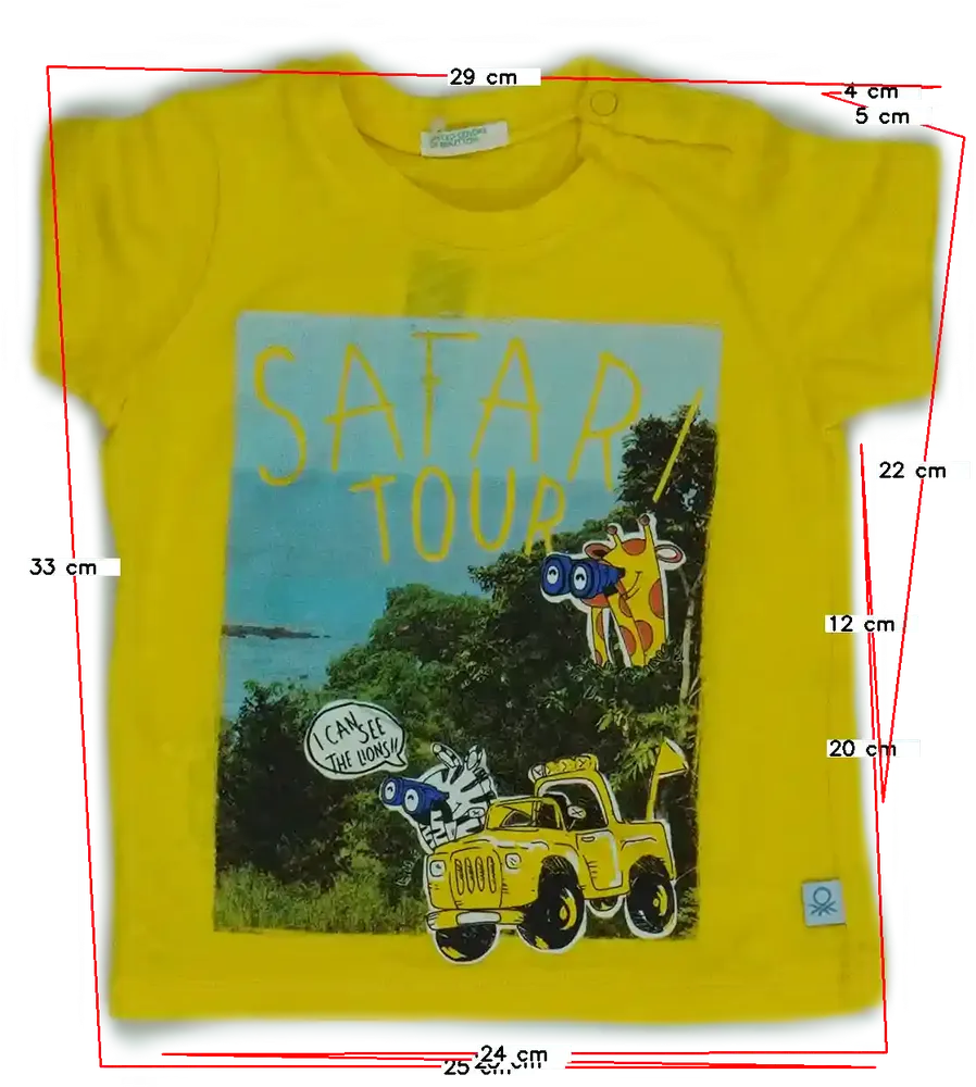 Sárga Benetton Póló EU 68 / UK 3-6 hónap / US 3-6 hónap