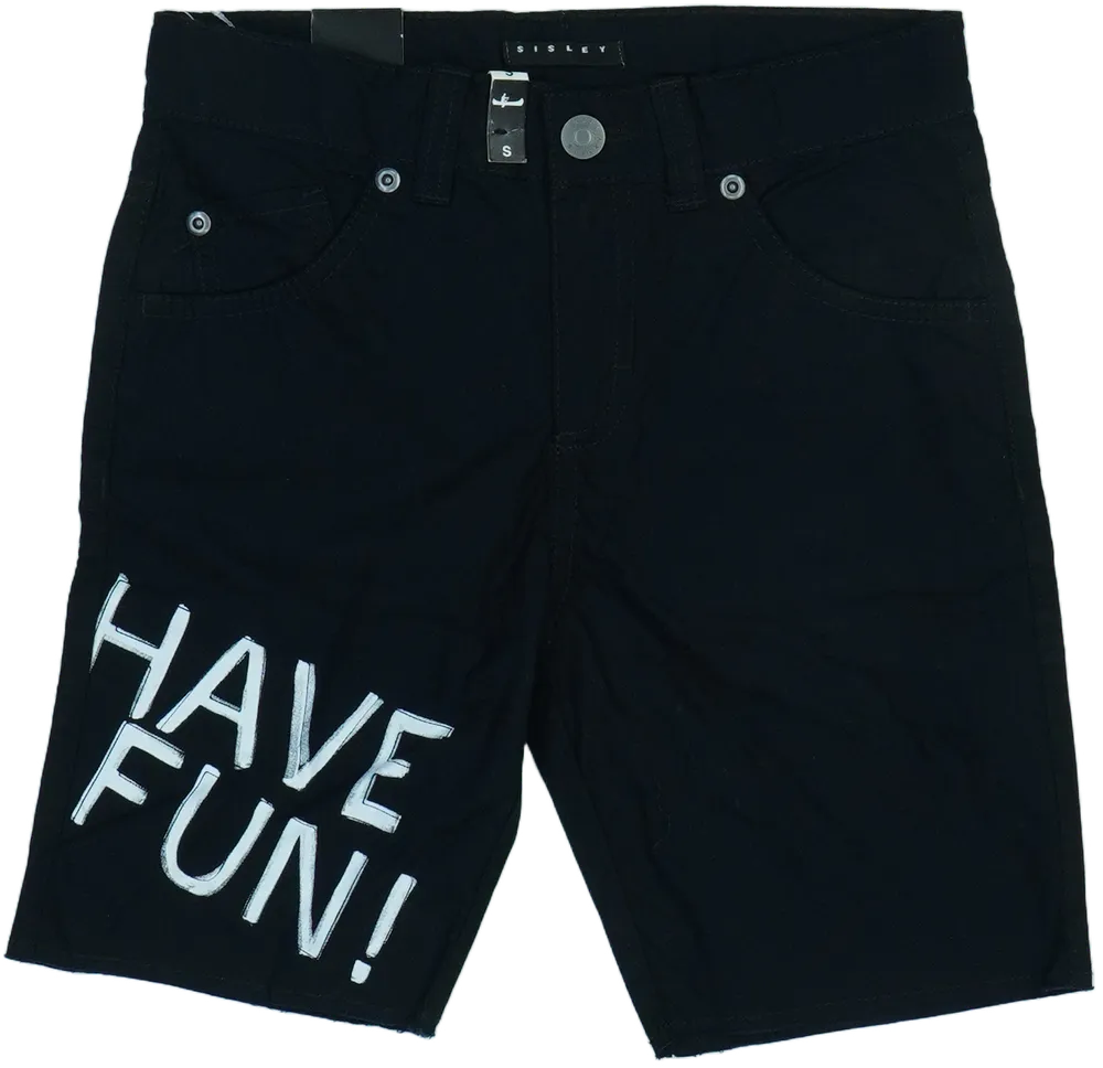 Fekete Sisley Rövidnadrág EU 122 / UK 7 év / US 7 év/M