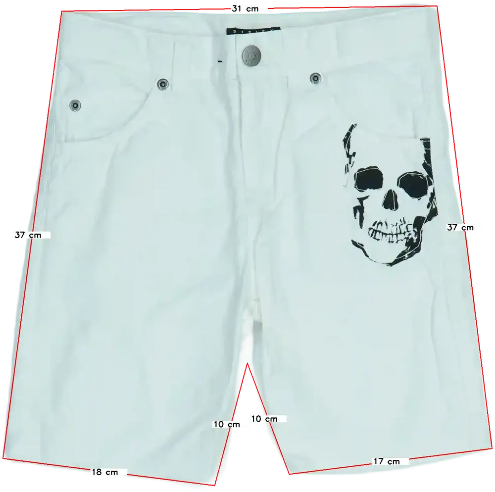 Fehér Sisley Rövidnadrág EU 122 / UK 7 év / US 7 év/M