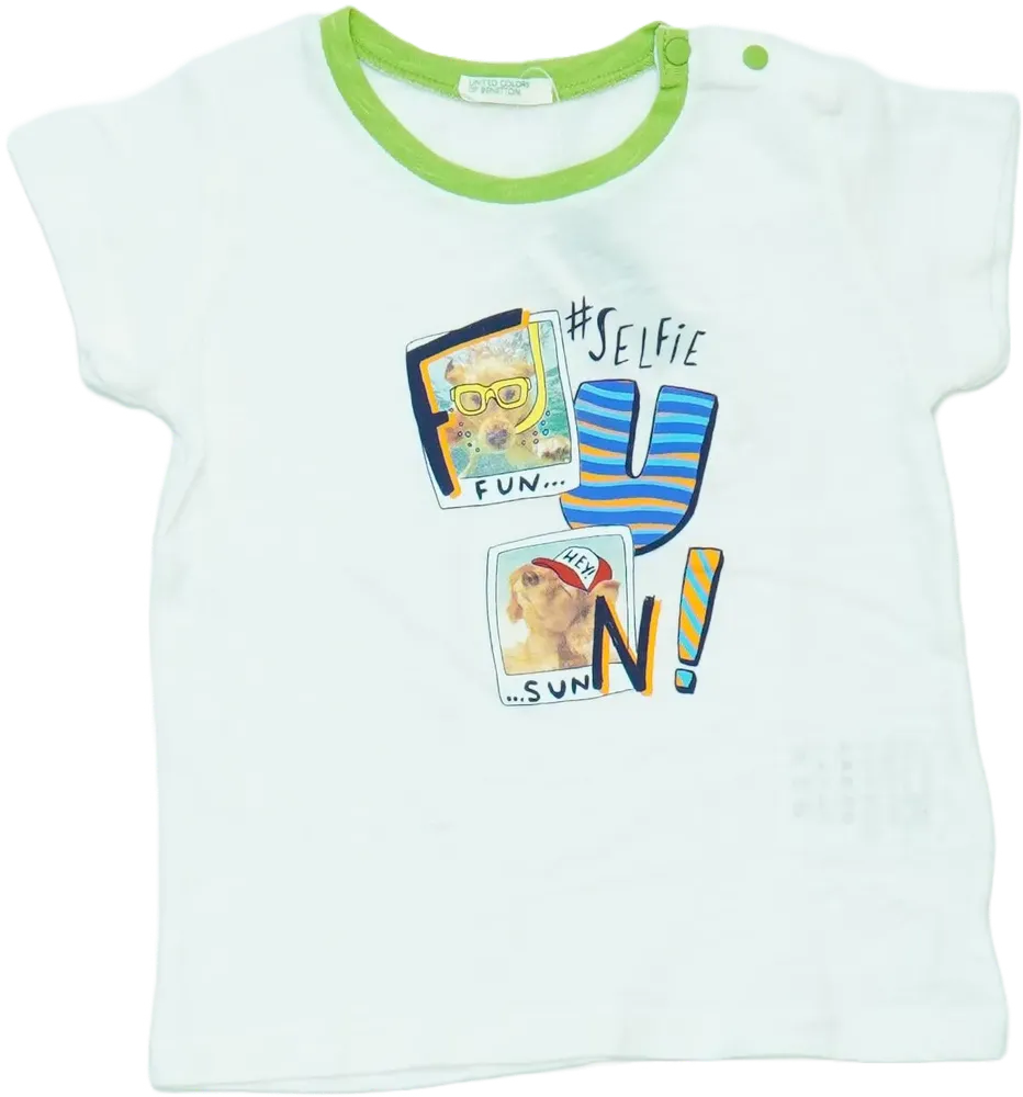 Fehér Benetton Póló EU 80 / UK 9-12 hónap / US 12 hónap