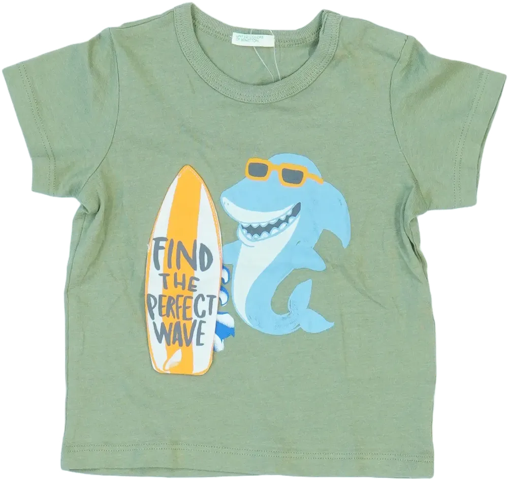 Zöld Benetton Póló EU 68 / UK 3-6 hónap / US 3-6 hónap