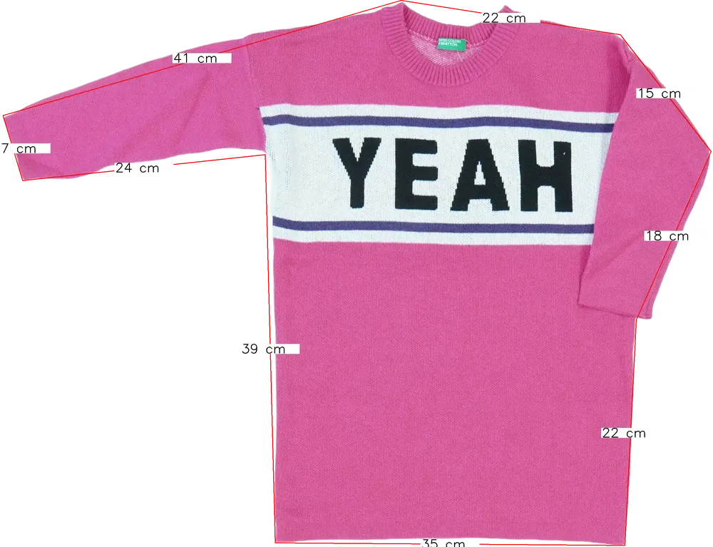 Rózsaszín Benetton Kötött pulcsi EU 104 / UK 4 év / US 4T/XS