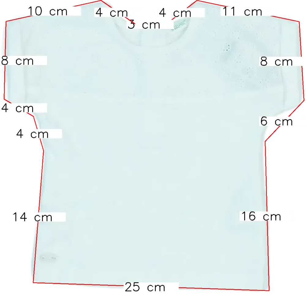 Fehér Benetton Póló EU 62 / UK 0-3 hónap / US 0-3 hónap