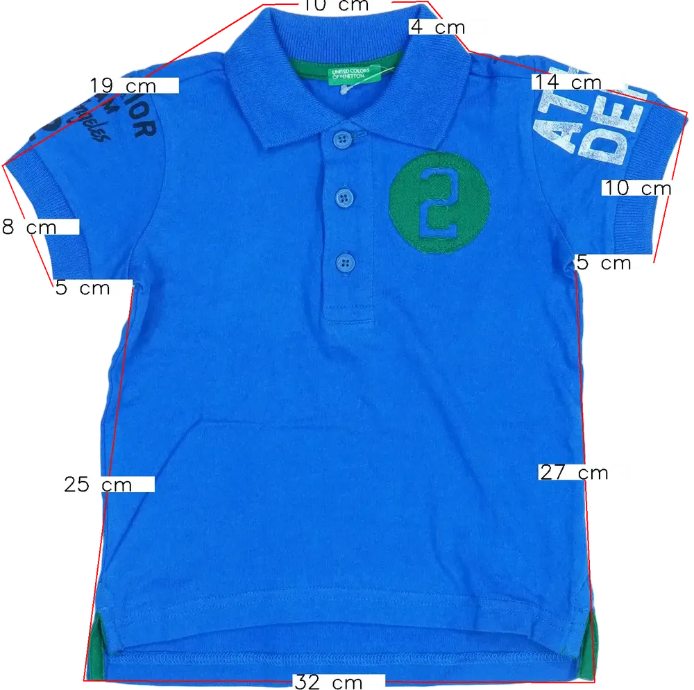 Kék Benetton Galléros póló EU 86 / UK 12-18 hónap / US 18 hónap