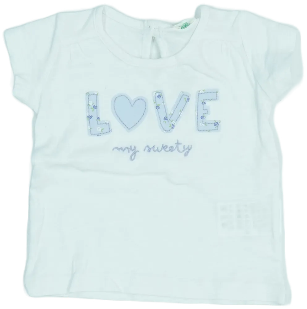 Fehér Benetton Póló EU 68 / UK 3-6 hónap / US 3-6 hónap