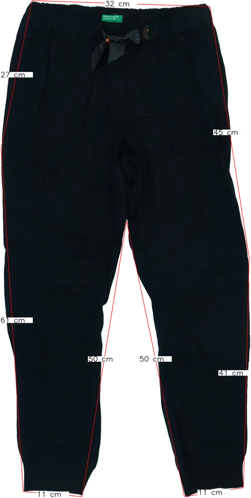 Fekete Benetton Melegítőnadrág EU 146 / UK 11 év / US 12 év/L