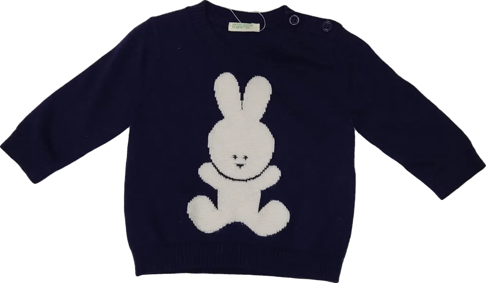 Kék Benetton Kötött pulcsi EU 50 / UK Újszülött / US Újszülött