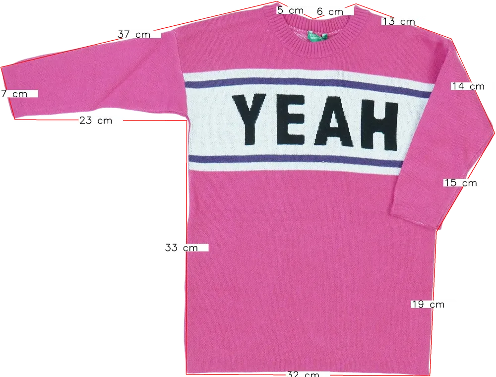 Rózsaszín Benetton Kötött pulcsi EU 92 / UK 2 év / US 2T