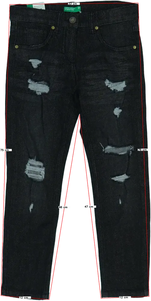 Fekete Benetton Farmernadrág EU 128 / UK 8 év / US 8 év/M