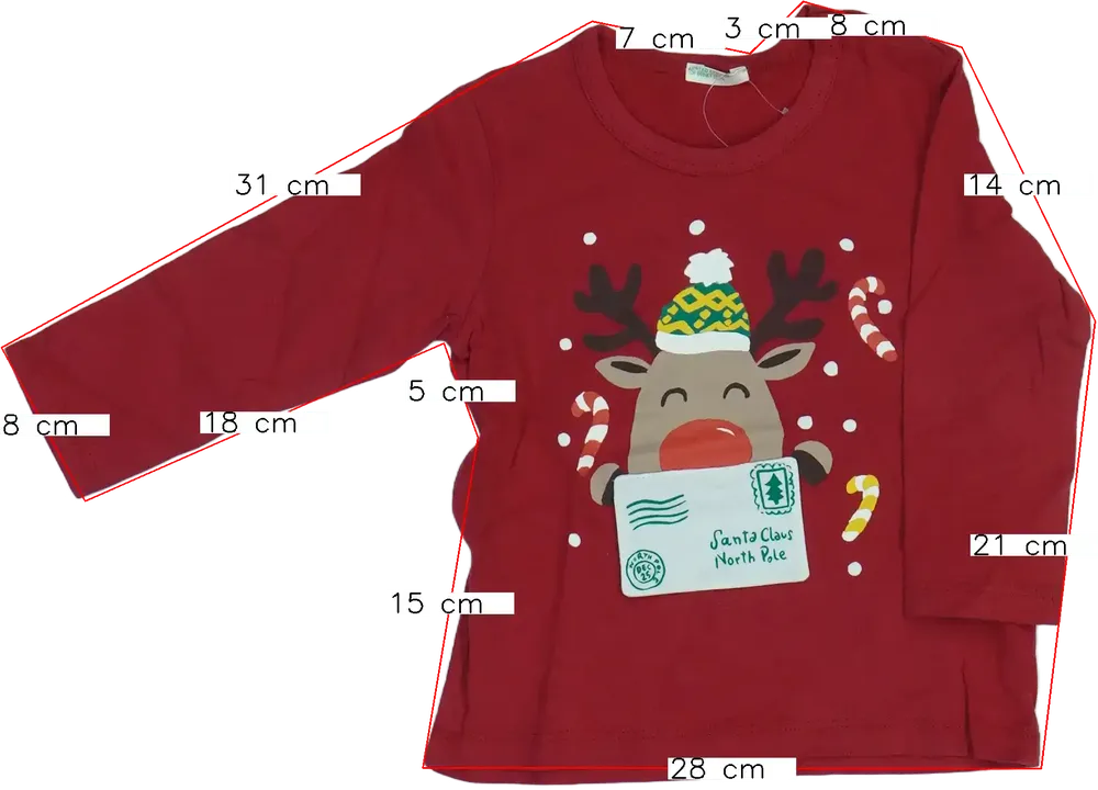 Bordó Benetton Hosszú ujjú felső EU 80 / UK 9-12 hónap / US 12 hónap