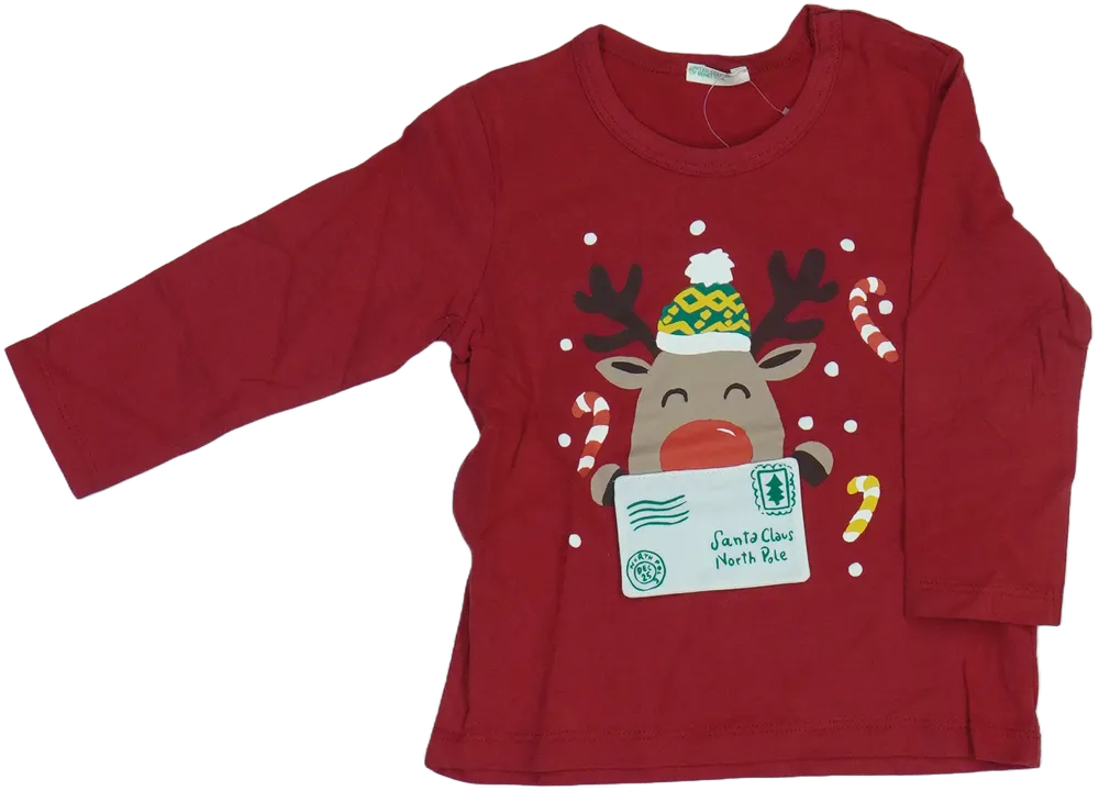 Bordó Benetton Hosszú ujjú felső EU 80 / UK 9-12 hónap / US 12 hónap