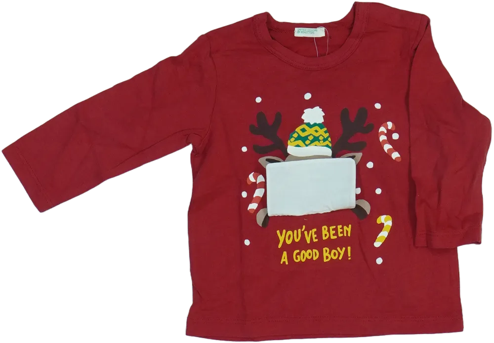 Bordó Benetton Hosszú ujjú felső EU 74 / UK 6-9 hónap / US 6-9 hónap