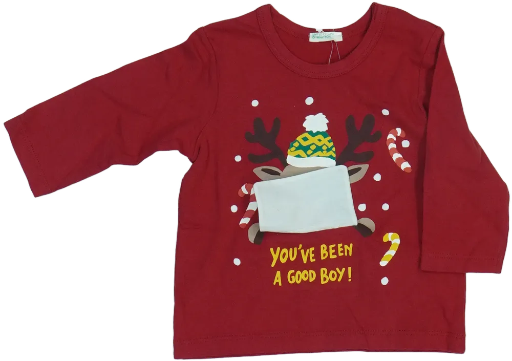 Bordó Benetton Hosszú ujjú felső EU 68 / UK 3-6 hónap / US 3-6 hónap