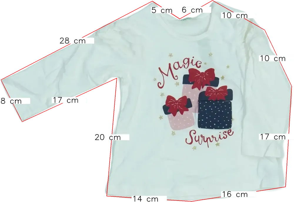 Fehér Benetton Hosszú ujjú felső EU 74 / UK 6-9 hónap / US 6-9 hónap