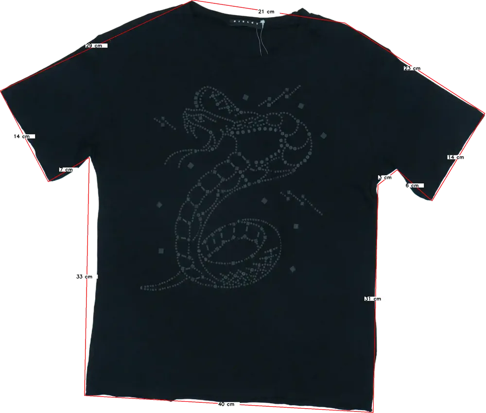 Fekete Sisley Póló EU 140 / UK 10 év / US 10 év/L