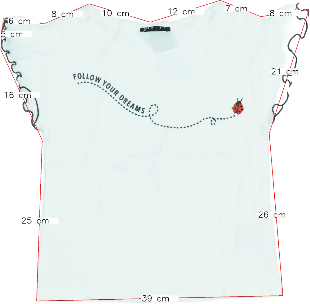 Fehér Benetton Blúz EU 128 / UK 8 év / US 8 év/M