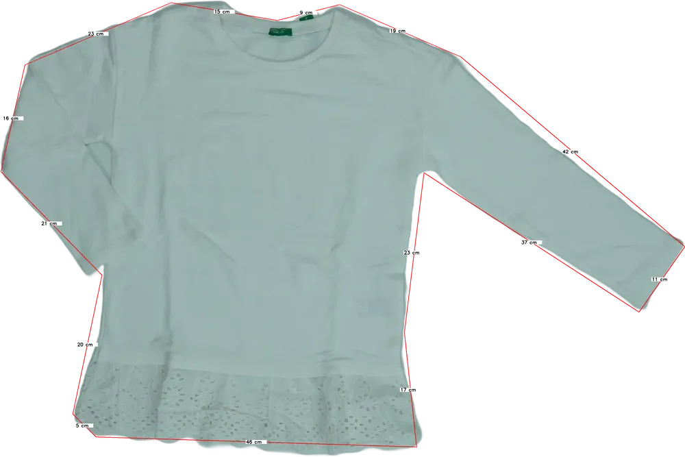 Fehér Benetton Pulóver EU 134 / UK 9 év / US 9 év/L