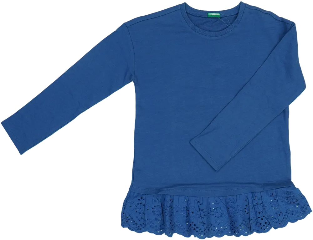 Kék Benetton Pulóver EU 134 / UK 9 év / US 9 év/L