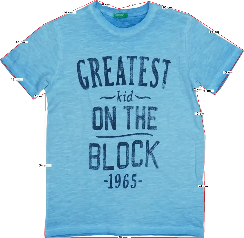 Kék Benetton Póló EU 140 / UK 10 év / US 10 év/L