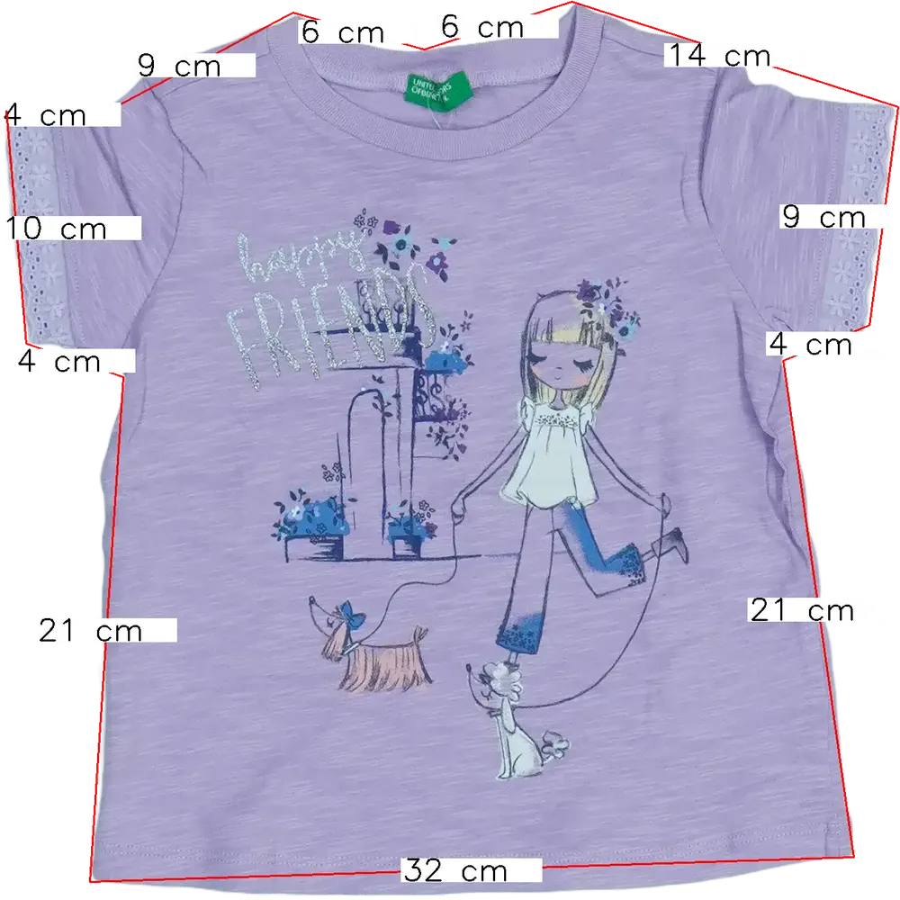 Lila Benetton Póló EU 86 / UK 12-18 hónap / US 18 hónap