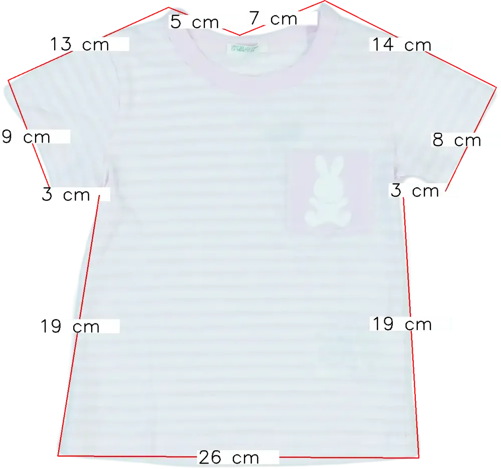 Többszínű Benetton Póló EU 68 / UK 3-6 hónap / US 3-6 hónap